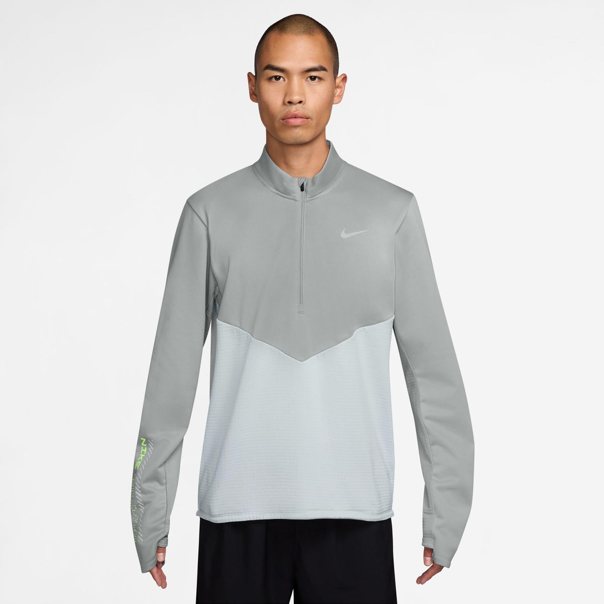 Nike Pacer Winterized Half-Zip Men's T-Shirt - Grey/Silver