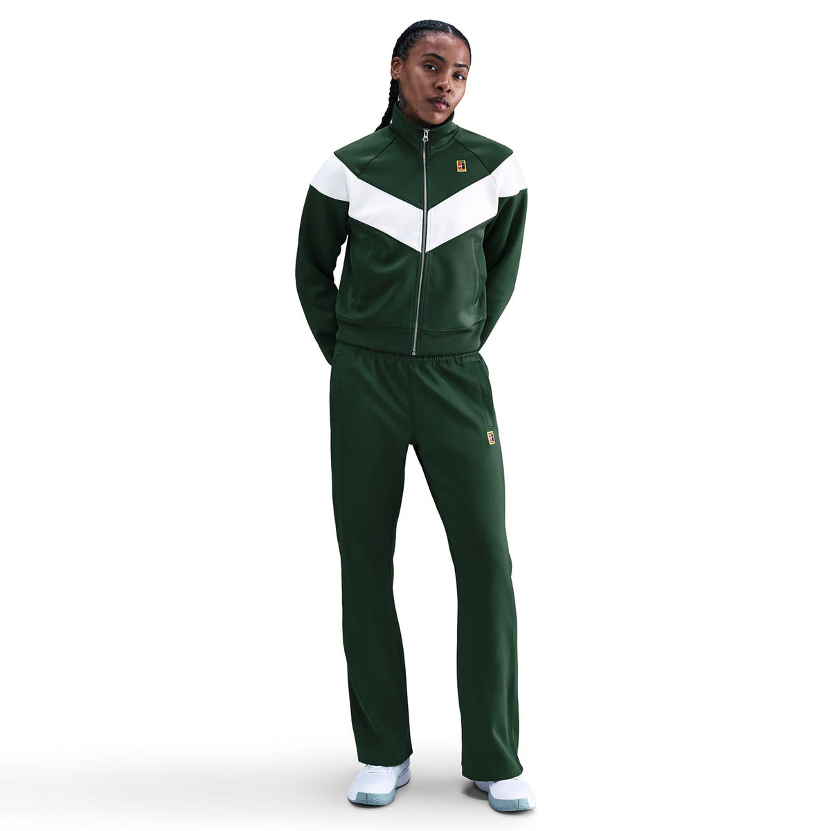 Nike Court Polyknit High Rise Women's Trousers - Dark Green