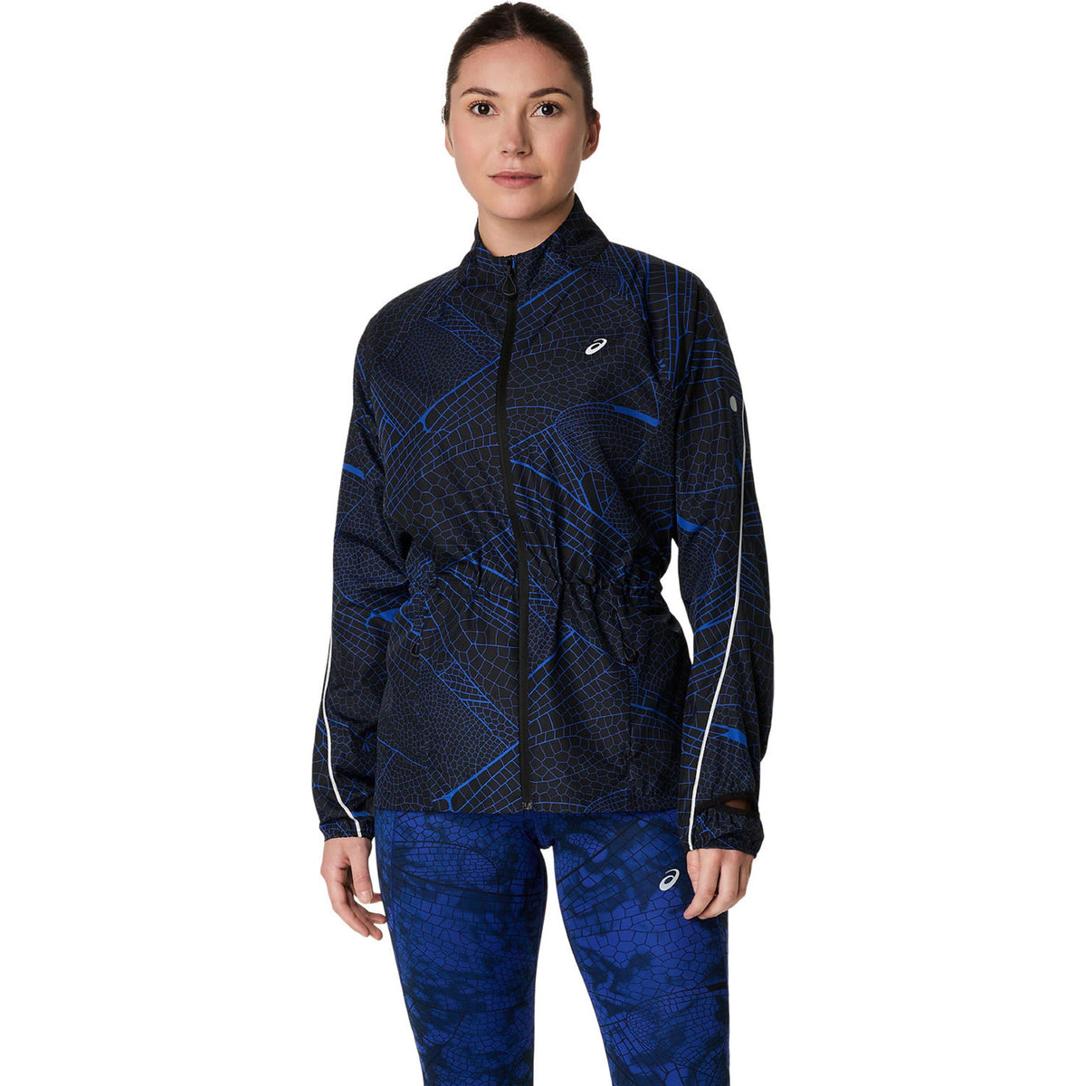 ASICS Road Lite-Show Packable Women's Running Jacket - Black/Dark Blue