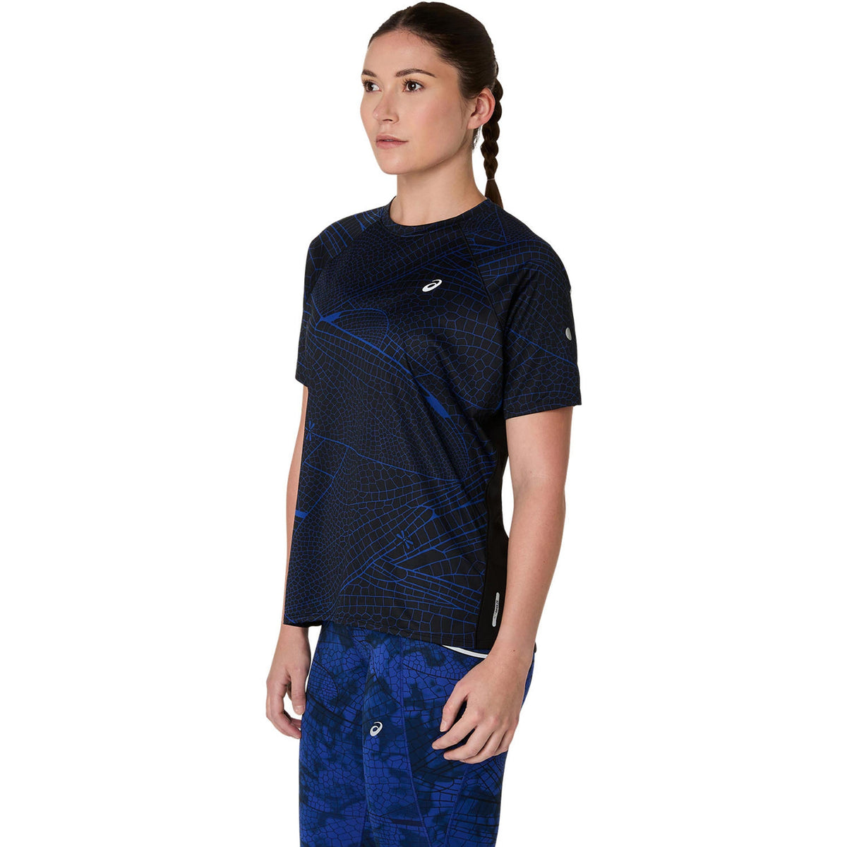 ASICS Road LITE-SHOW Women's Running T-Shirt - Black/Dark Blue