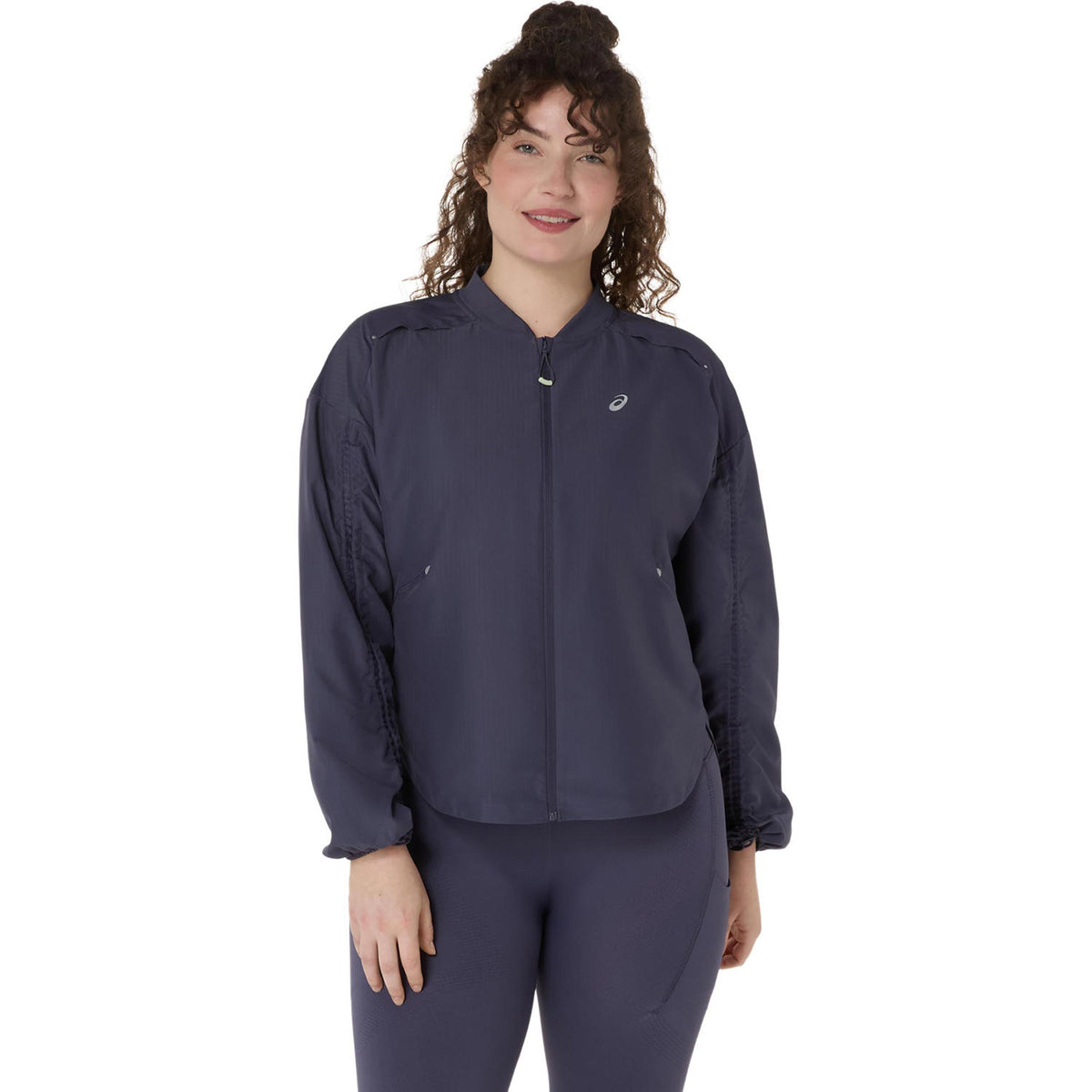 ASICS Nagino Adjustable Women's Running Jacket - Blue Grey/Blue