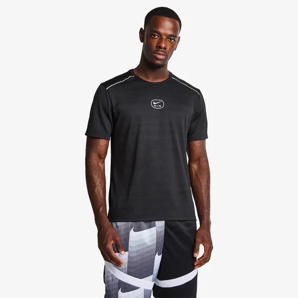 NIKE SWOOSH AIR RUN MILER T SHIRT - BLACK