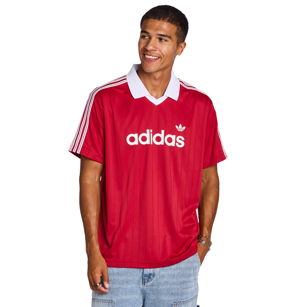 adidas Men's 3-Stripes T-Shirt - Red