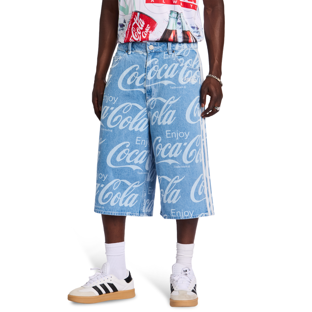 adidas Coca Cola Denim Jort Men's Shorts - Blue