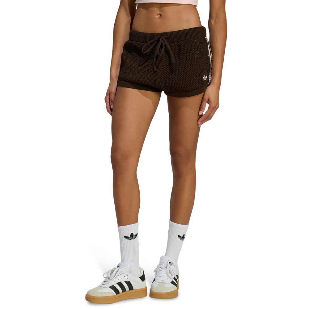 adidas Knitted Crochet Women's Shorts - Brown