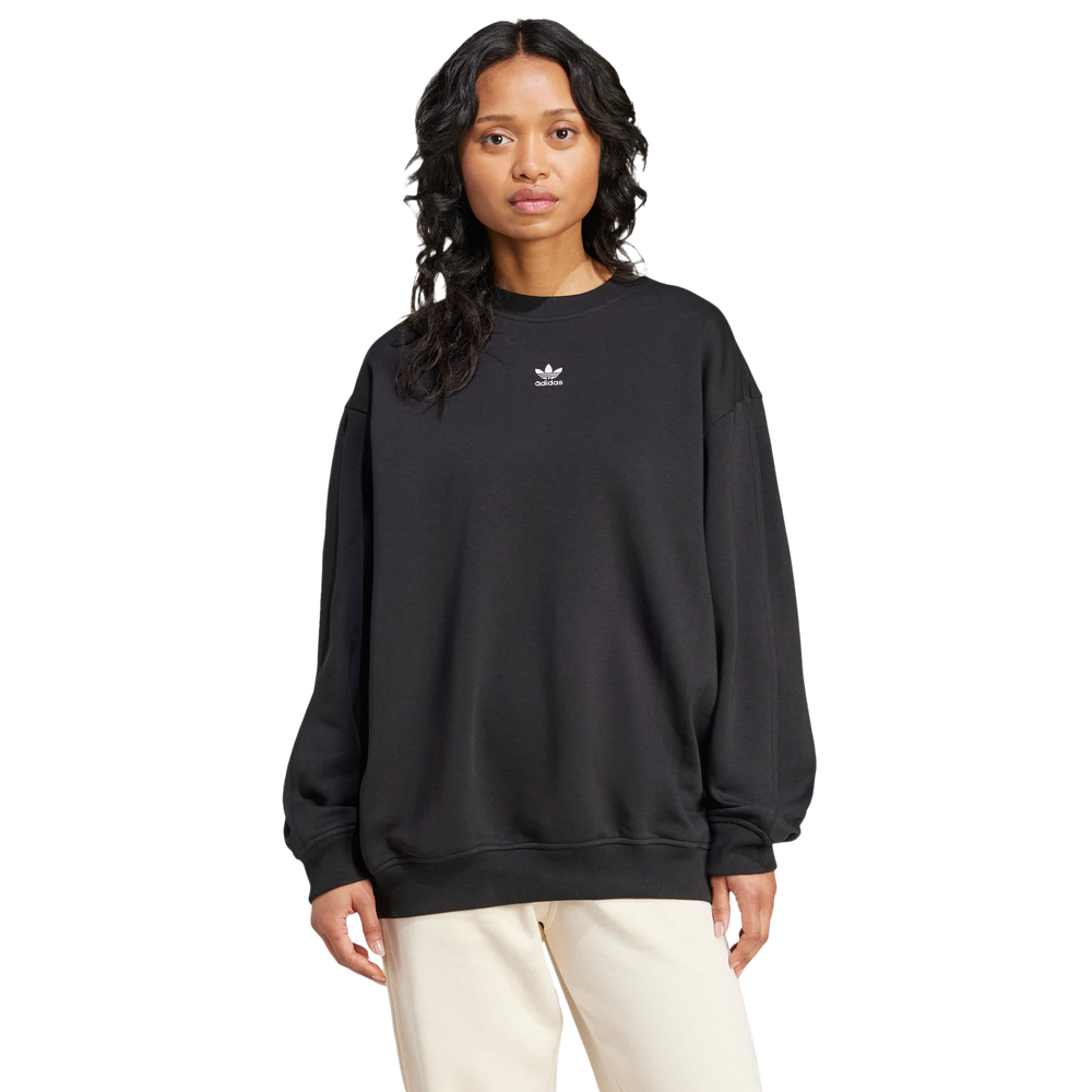 adidas Essentials Long Oversized Crew Women's Sweatshirt - Black