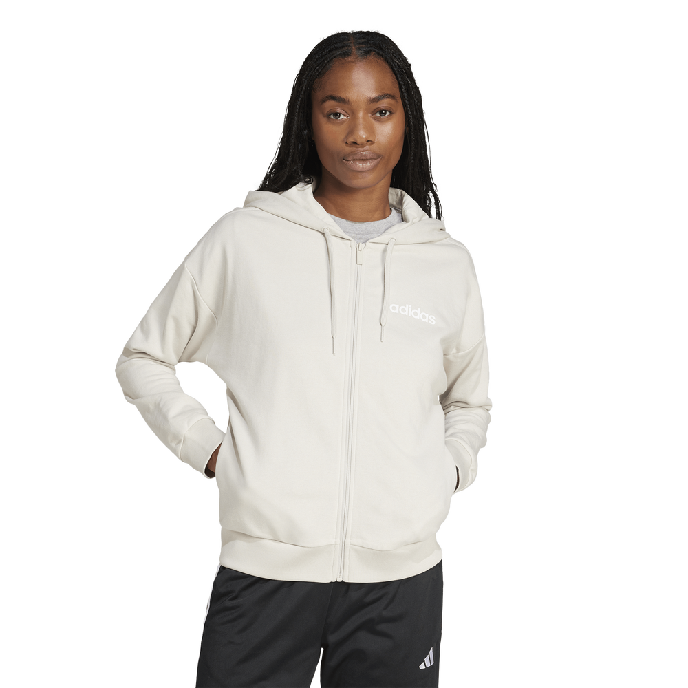 adidas Essentials Linear Full-zi Women's Hoodie - Beige