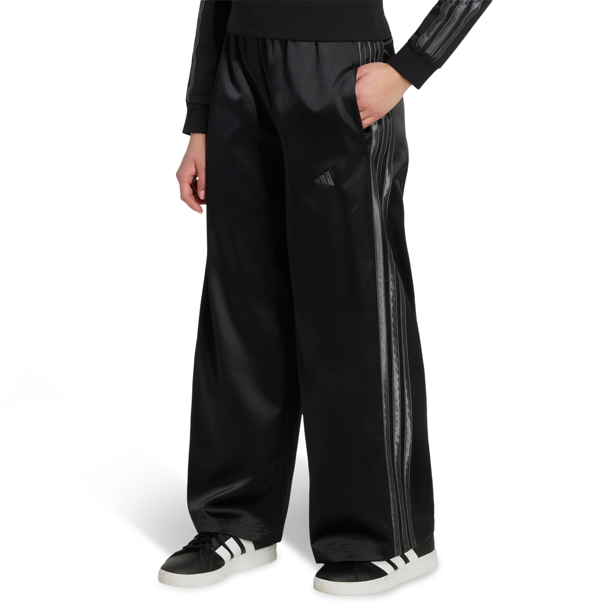 adidas Junior Satin Wide Leg Pant - Black