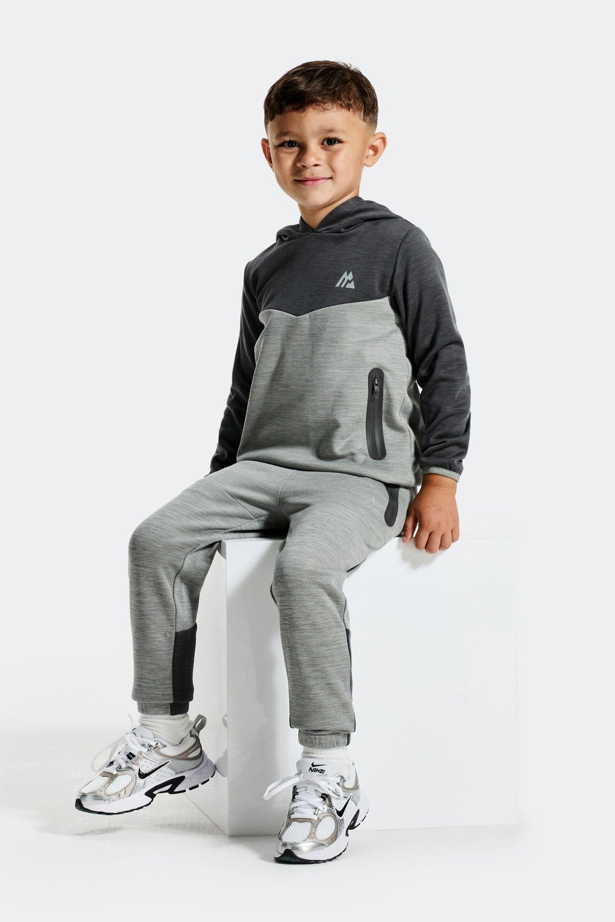 Montirex Infant Boys' Align Hood/Jogger Set - Platinum Grey Marl Asphalt Marl