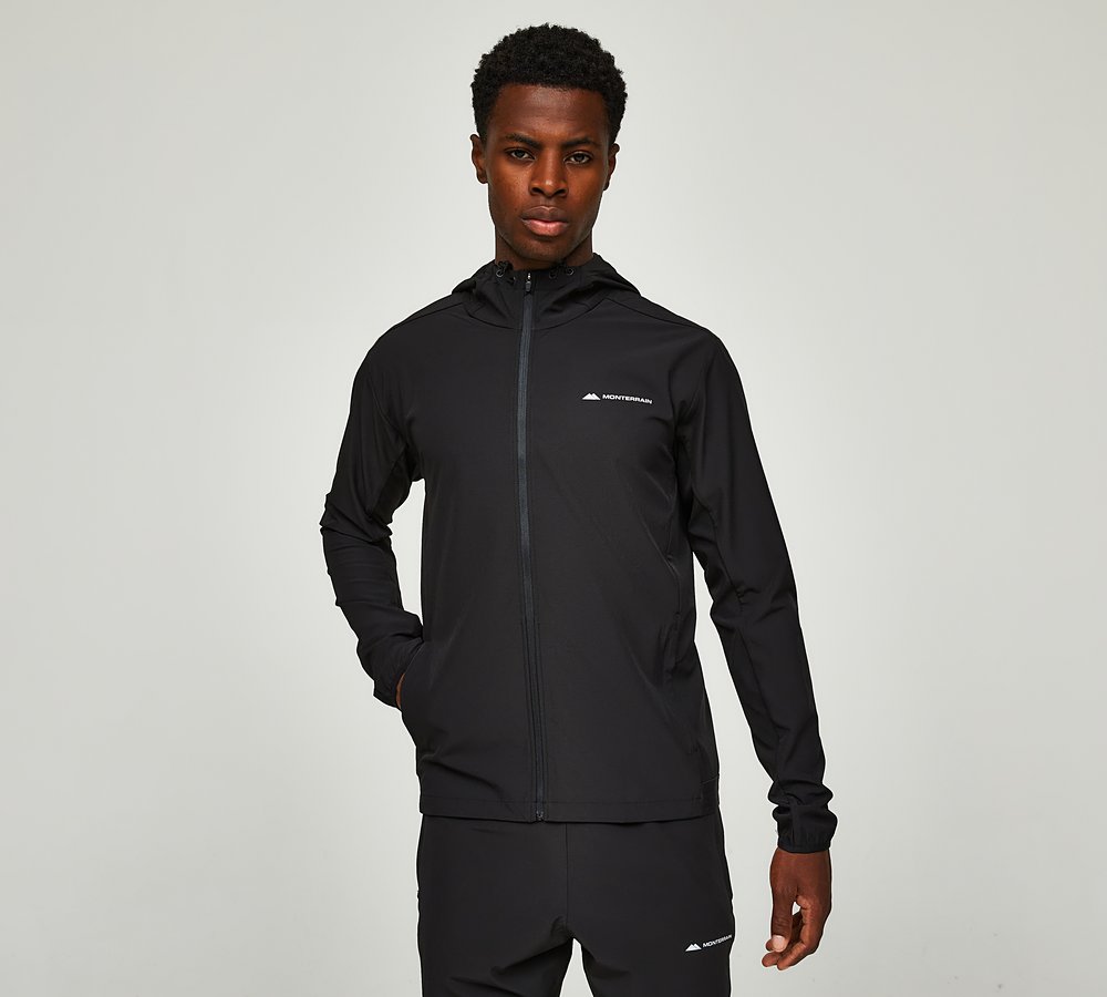 Monterrain Men's Form Woven Running Jacket - Black