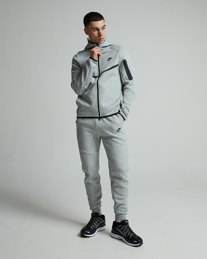 Nike Men's Tech Fleece Windrunner Full Zip Hoodie - Dark Grey Heather/Black