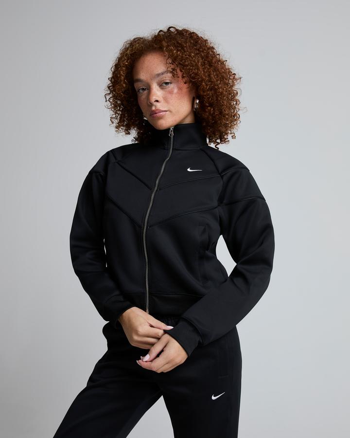 Nike Women's Windrunner Poly Knit Funnel Neck Jacket - Black/White