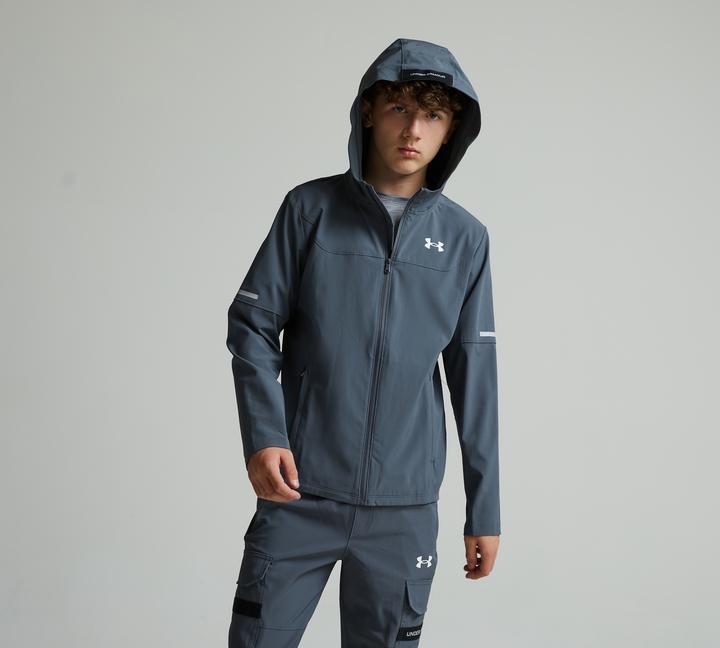 Under Armour Junior Tech Utility Woven Hoodie - Castlerock White