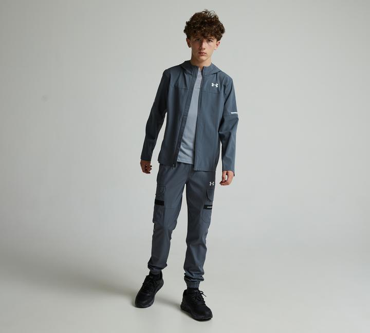 Under Armour Junior Tech Utility Woven Hoodie - Castlerock White