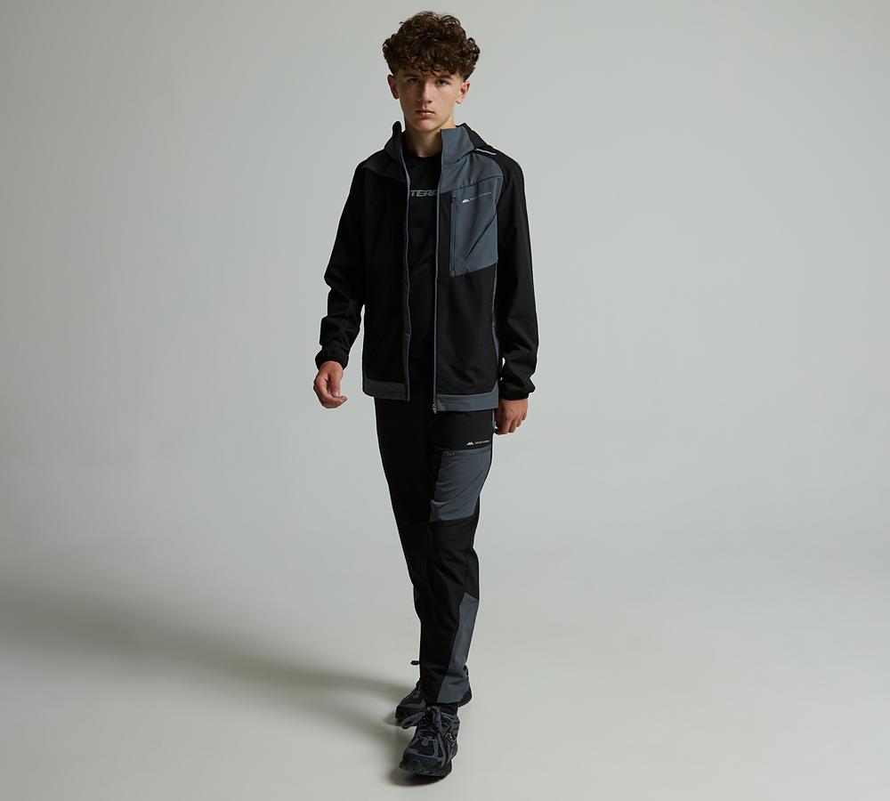 Monterrain Junior Deflect 2.0 Woven Running Pant - Jet Black Iron Gate