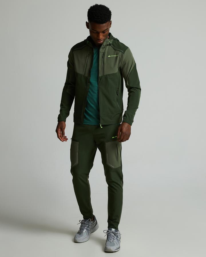 Monterrain Men's Orbit Woven Running Hoodie - Kombu Green/Beetle/Volt