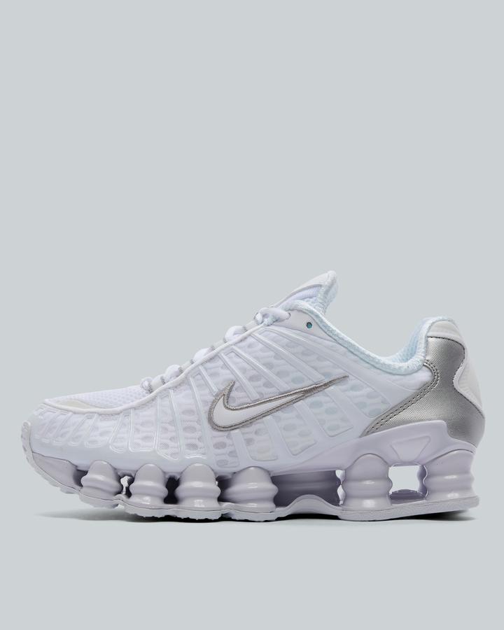 Nike Junior Shox TL Trainers - White Metallic Silver Max Orange