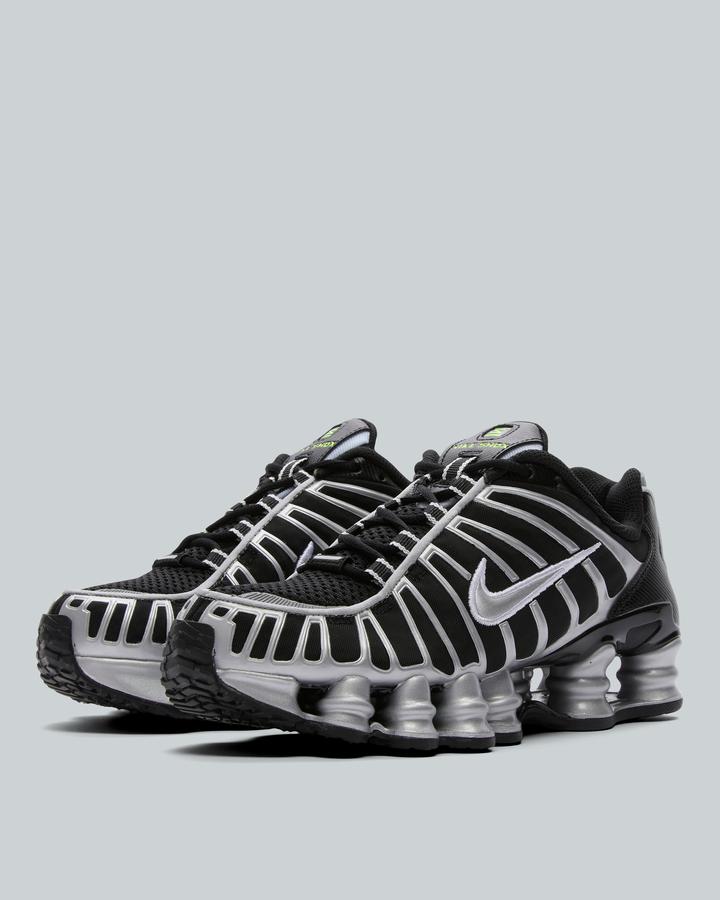 Nike Junior Shox TL Trainers - Black Metallic Silver Black Volt Ice