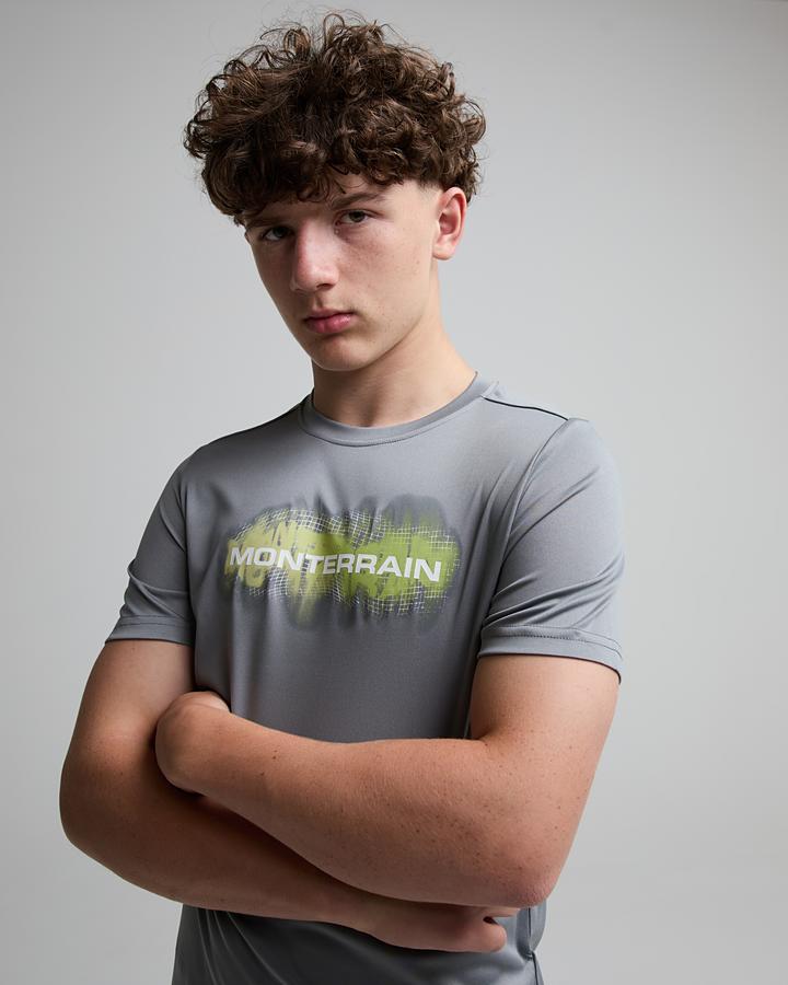 Monterrain Junior Hyperterrain Poly T-Shirt - Midnight Echo Green Multi