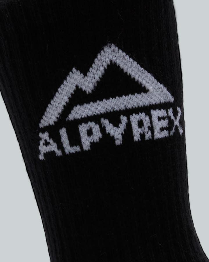Alpyrex Junior 3 Pack Copex Core Cushioned Crew Sock - Black