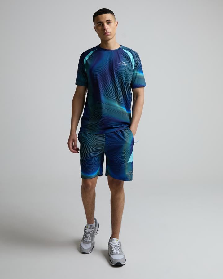 Monterrain Men's Soar Woven Short - Multi Blue/Gleaming Blue