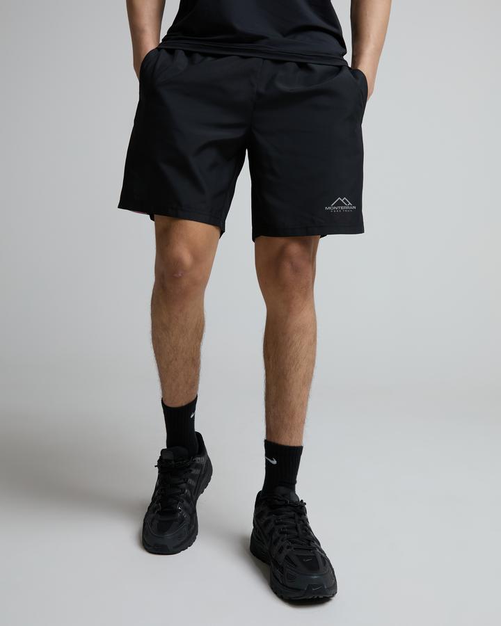 Monterrain Men's Pace Woven Short - Black/Aqua/Red