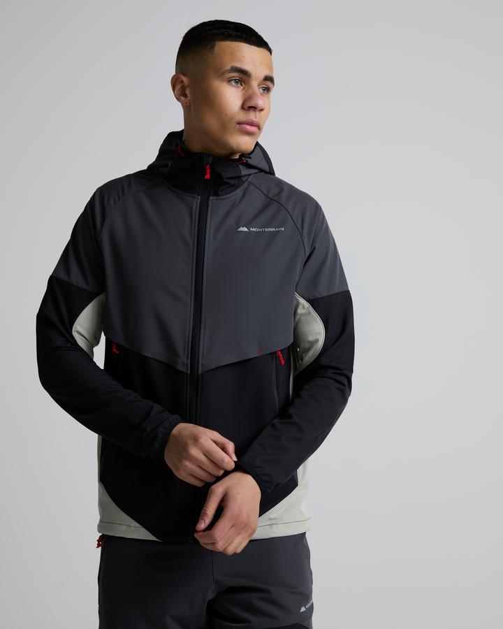 Monterrain Men's Vault Woven Hoodie - Black/Urban Charcoal/Ancient Pewter