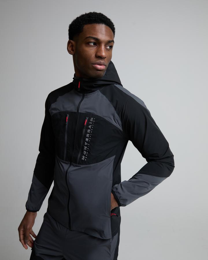 Monterrain Men's Forge Woven Hoodie - Black/Urban Charcoal/Blaze Red
