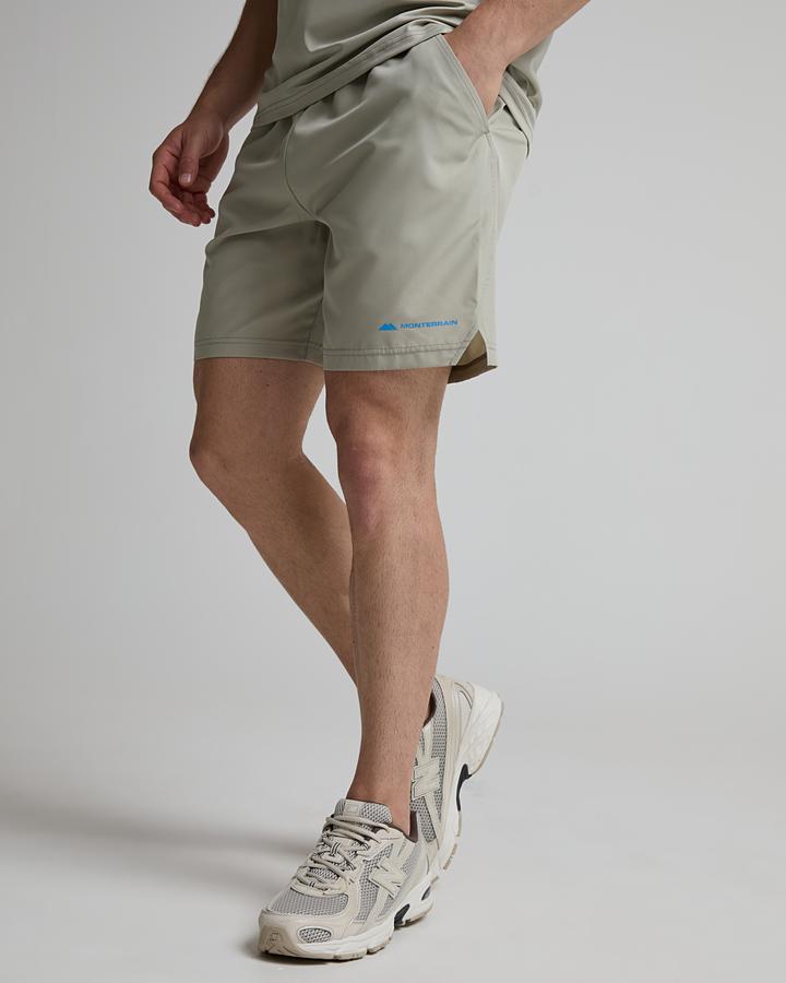Monterrain Men's Distance Woven Running Short - Ancient Pewter/Feather Blue