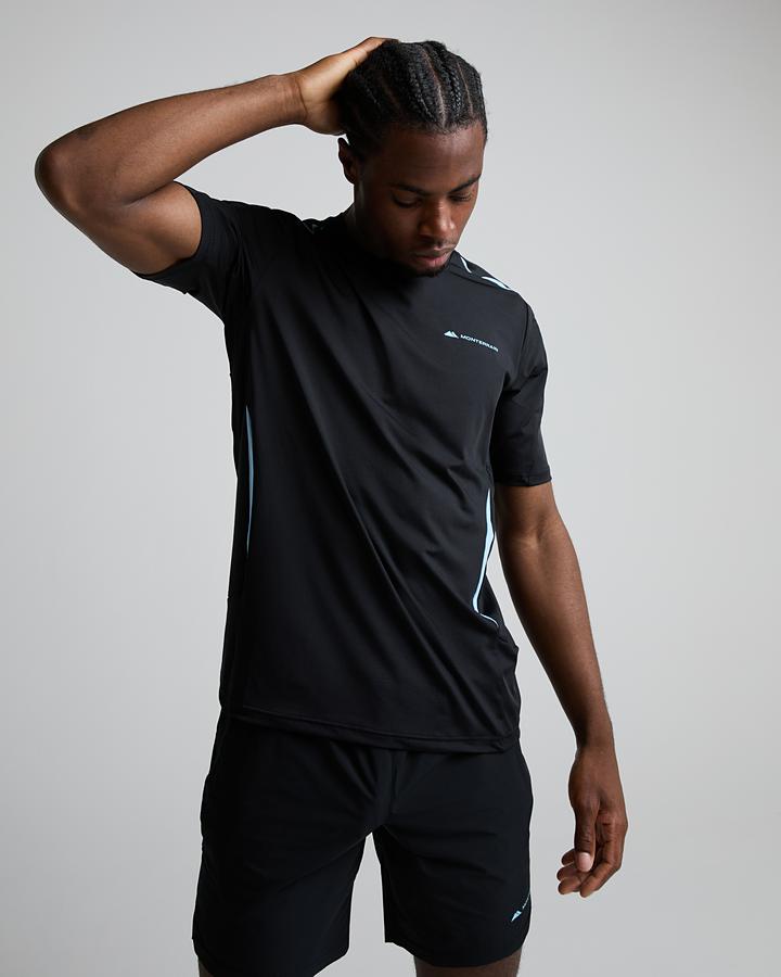 Monterrain Men's Stride T-Shirt - Black/Skybound Blue