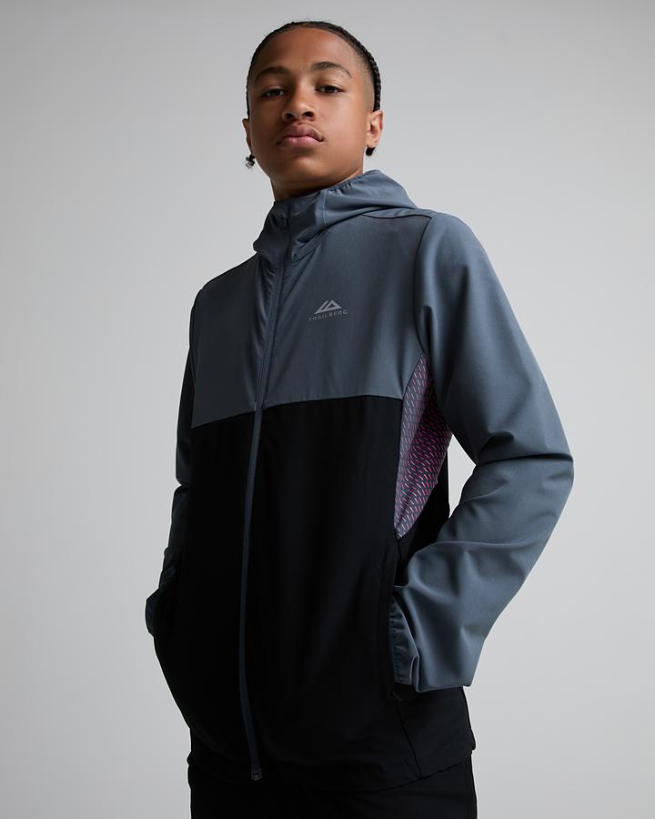 Trailberg Junior Frequency Hoodie - Black Storm Grey Cosmic Pink