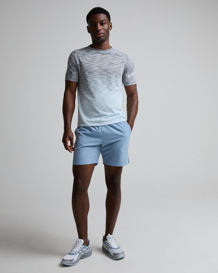 Trailberg Men's Arc Seamless T-Shirt - Polar Blue/Nightfall Grey