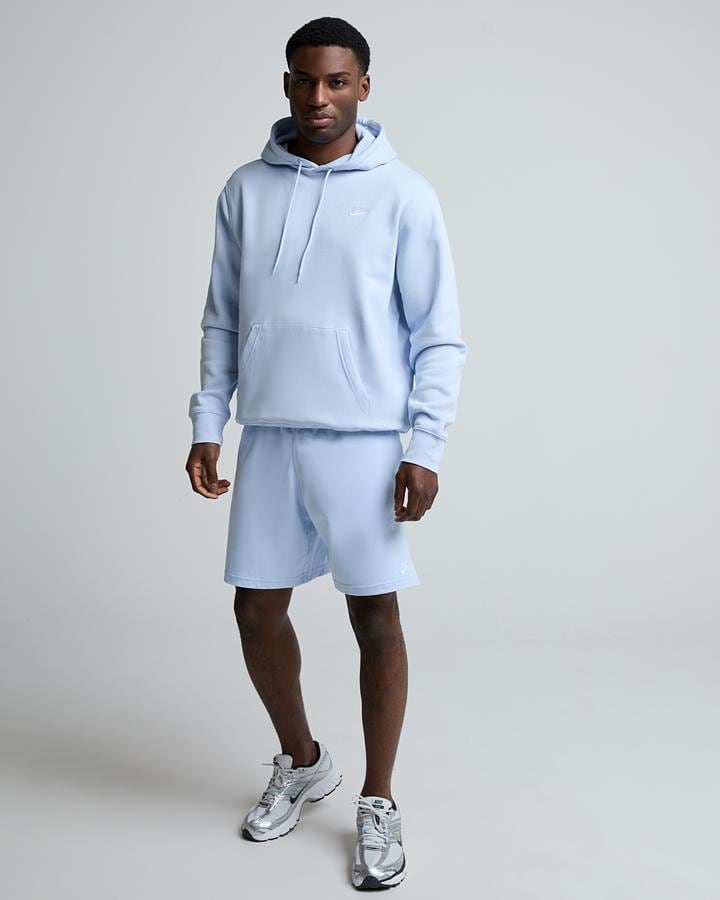 Nike Men's Club Overhead Hoodie - Hydrogen Blue/White