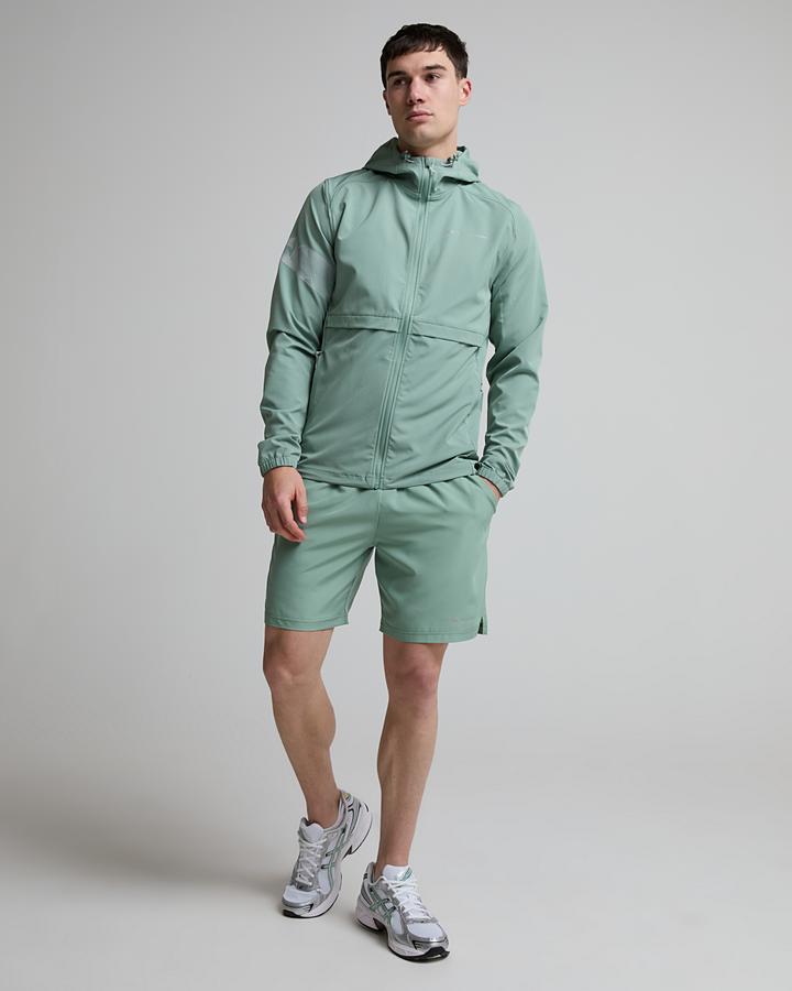 Monterrain Men's Distance Woven Running Short - Bay Leaf/Misted Pearl