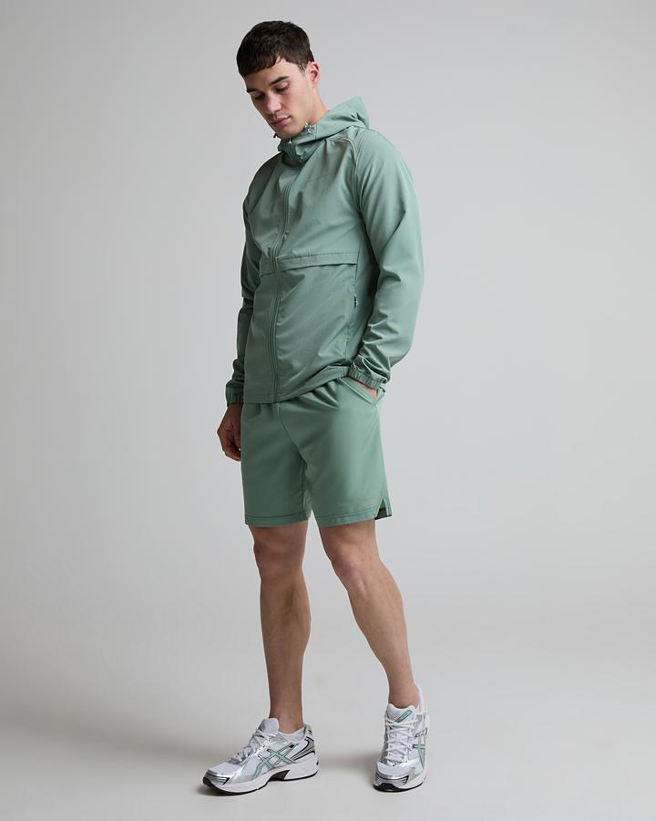 Monterrain Men's Distance Woven Hoodie - Bay Leaf/Misted Pearl