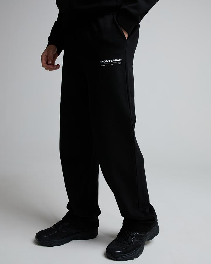 Monterrain Men's Tempo Team Fleece Jogger - Black/Optic White