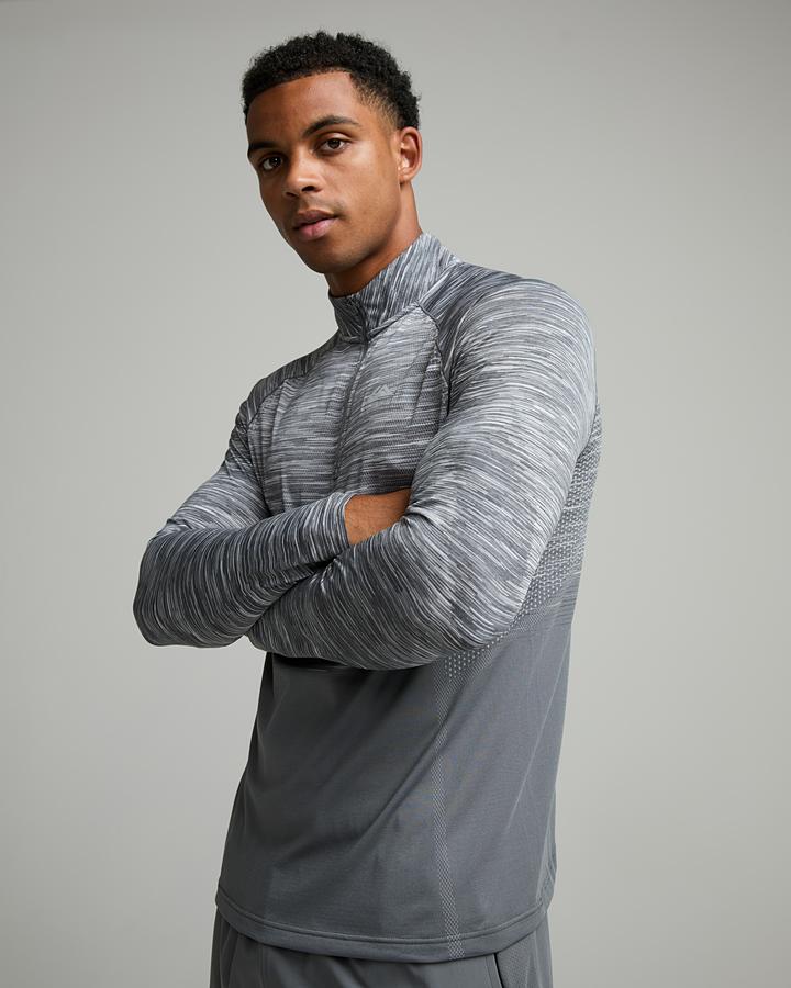 Trailberg Men's Arc Seamless 2.0 Quarter Zip T-Shirt - Grey