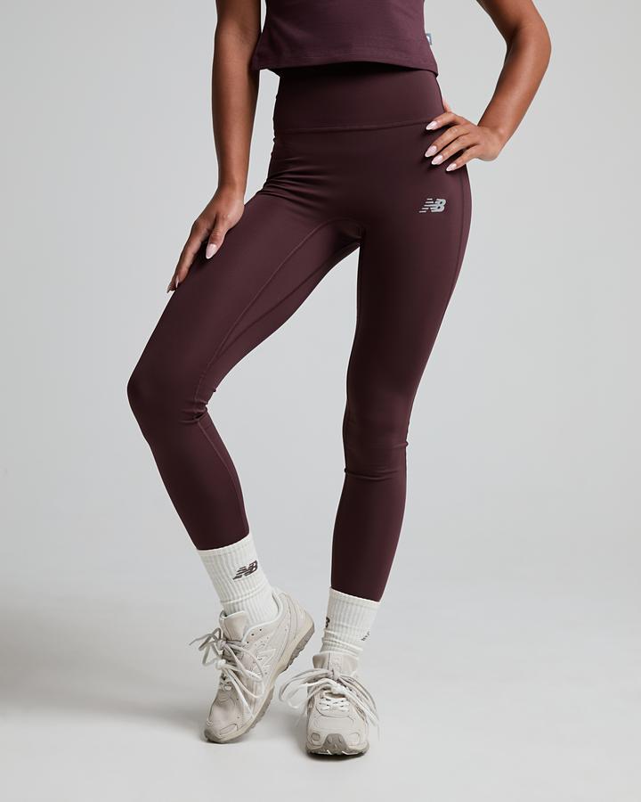 New Balance Women's Essential 25 Inch High Rise Legging - Cherry Leather