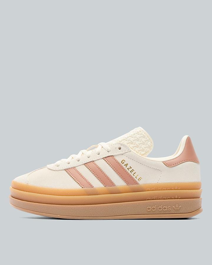 adidas Junior Gazelle Bold Trainers - Cream White Clay Strata Gold Metallic