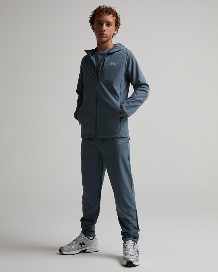 Trailberg Junior Ignite Woven Full Zip Hoodie - Ash Grey Lunar Grey Aqua