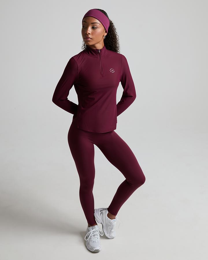 Trailberg Women's Tide Quarter Zip Top - Deep Claret
