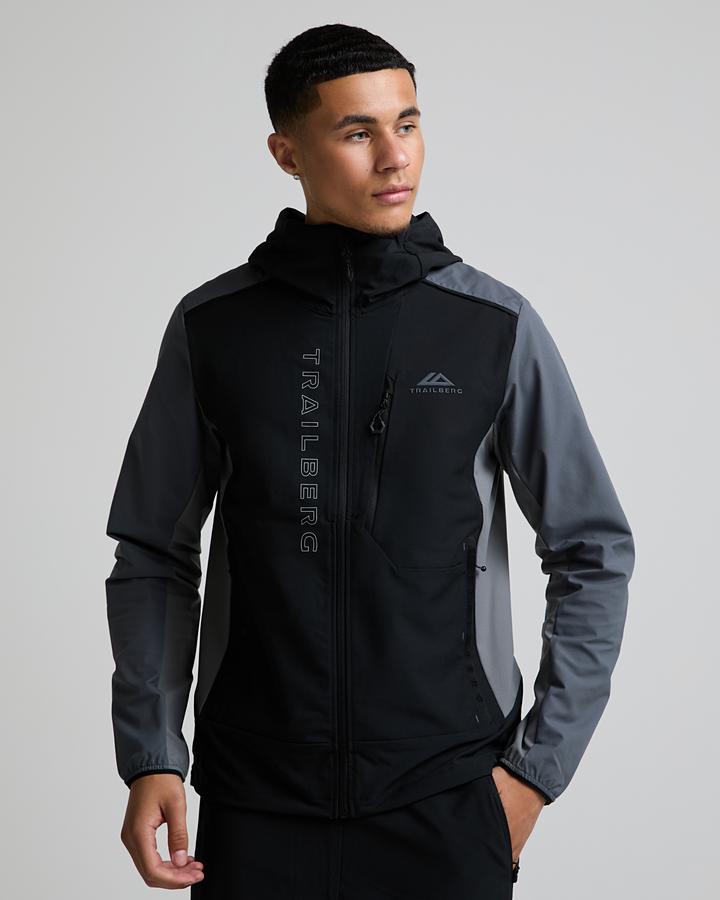 Trailberg Men's Triathlon Windbreaker - Black/Graphite Grey/Nightfall Grey