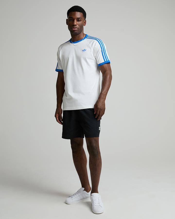 adidas Men's Adicolor Classics 3-Stripes T-Shirt - Cloud White/Blue