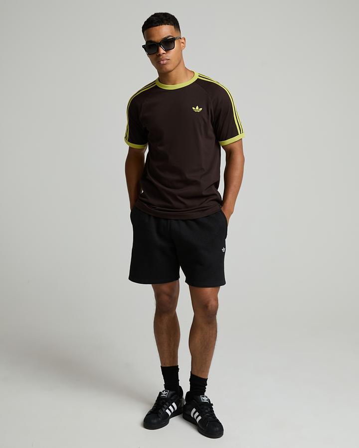 adidas Men's 3-Stripes T-Shirt - Aurora Coffee/Preloved Lime