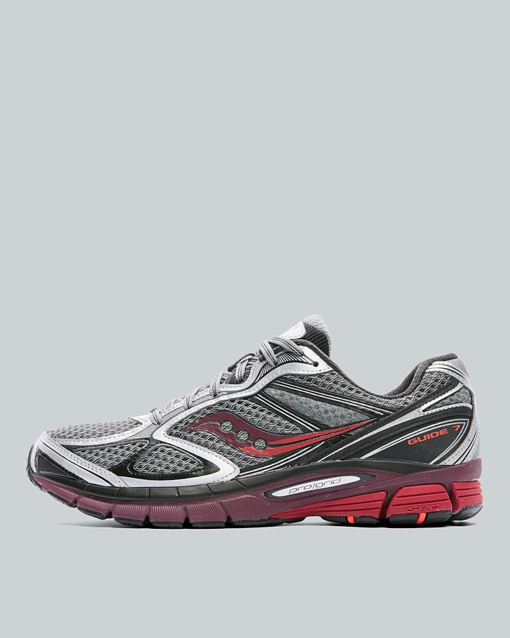Saucony Men's ProGrid Guide 7 Trainer - Silver/Maroon