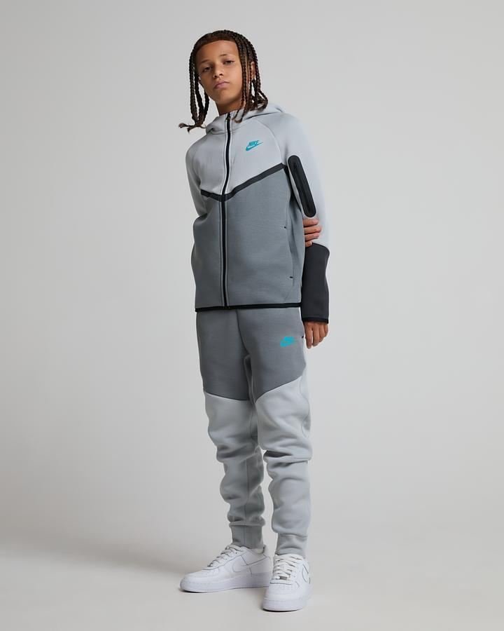 Nike Junior Tech Fleece Full Zip Hoodie - Light Smoke Grey Smoke Grey Anthracite