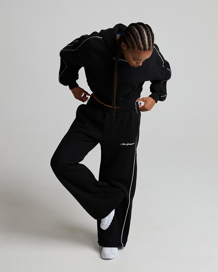 Nike Women's Studio Fleece Wide Leg Pant - Black/Sail