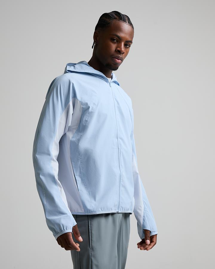 Nike Men's Dri-FIT Tech Helios Long Sleeve Sun Hoodie - Light Armory Blue/Football Grey/Black