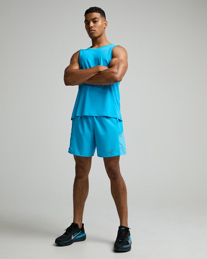 Nike Men's Dri-FIT Miler Tank Top - Light Current Blue/Reflective Silver