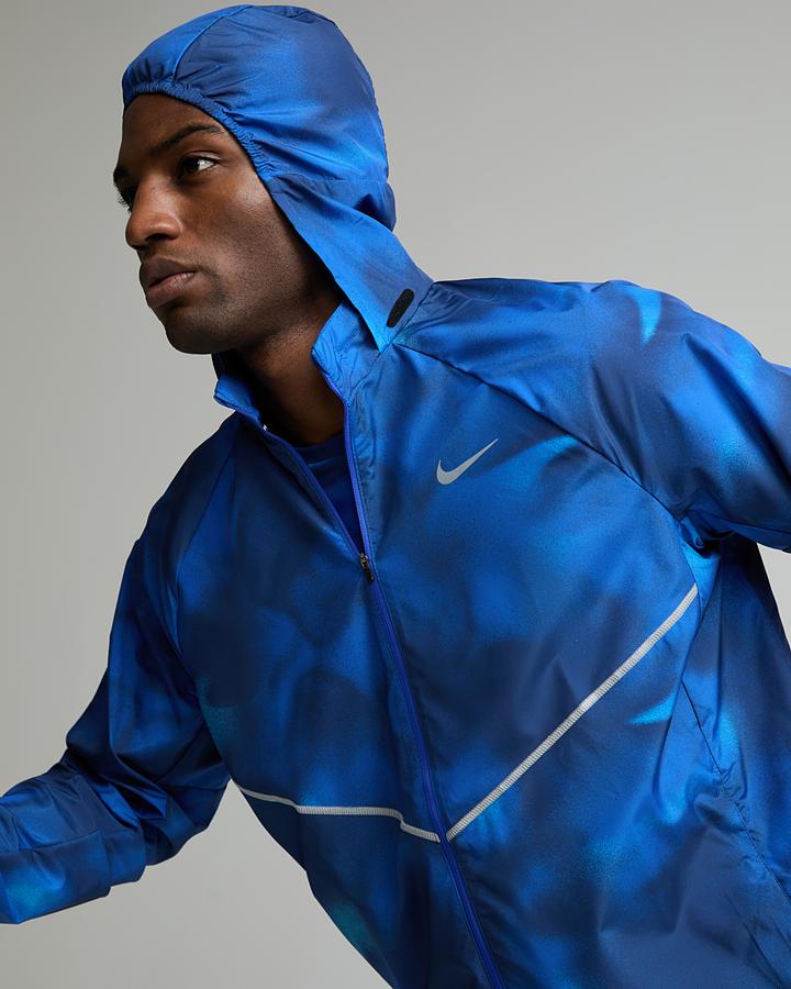 Nike Men's Miler AOP Jacket - Midnight Navy/Hyper Royal/Reflective Silver